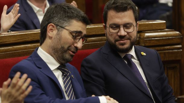 El presidente de la Generaliat, Pere Aragonès, y el vicepresidente del Govern, Jordi Puigneró: EFE