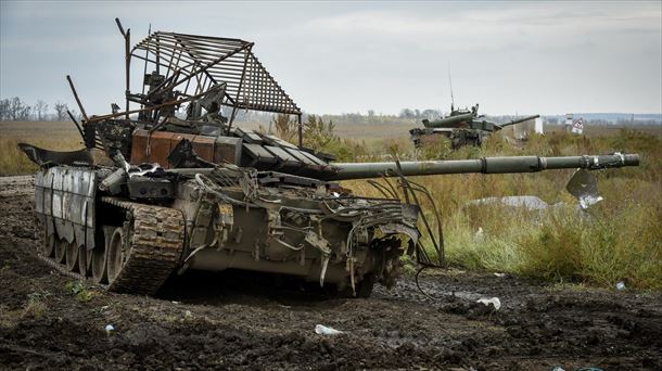 Un tanque ruso en la región de Kharkiv