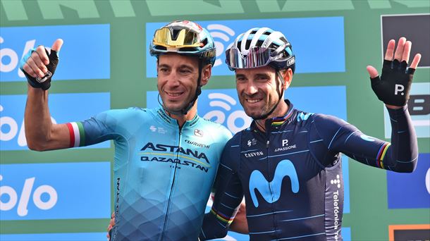 Nibali eta Valverde euren azken lasterketan. Argazkia: EFE