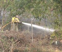 Los bomberos trabajan para evitar que se reavive incendio en Balmaseda
