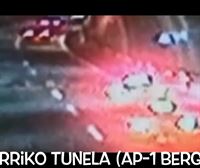 Momento exacto del derrumbe en el túnel de Lesarri en Bergara