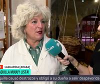 Marijo, panadera de Laguardia: ''La otra vez la vaquilla entró por la puerta; esta vez, por el escaparate''