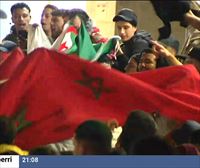 Celebración marroquí en las calles de Euskal Herria tras vencer a España