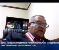 El juez dicta 18 meses de prisión provisional para Pedro Castillo por los delitos de rebelión y conspiración