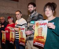 LAB, CCOO, ELA, UGT y STEILAS llaman a la huelga el 15 de febrero a 29 000 empleados públicos navarros