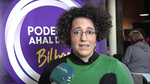 La candidata de Elkarrekin Podemos a la Alcaldía de Bilbao, Ana Viñals. Foto: EITB MEDIA