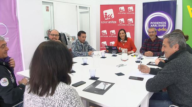 La coalición Elkarrekin Podemos-IU-Alianza Verde de Álava. Foto: EITB MEDIA