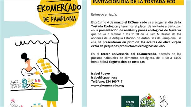 III EKOmercado en Pamplona el sábado con el Día de la Tostada Ecológica 