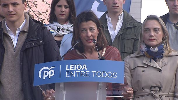 Laura Garrido, en un acto electoral en Leioa. Foto: EITB Media