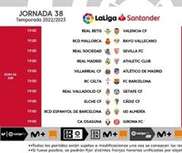 Las dos últimas jornadas de LaLiga Santander se jugarán en domingo y a las 19:00 horas