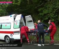 Geoghegan Hart, con fractura en la cadera izquierda tras la caída sufrida en la 11ª etapa del Giro de Italia