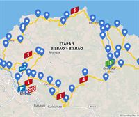 Mapa de la etapa 1 del Tour de Francia 2023: Bilbao-Bilbao (182 km)