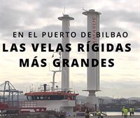 Instalan las velas de succión más grandes del mundo en un buque en el puerto de Bilbao