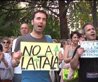 Protestas vecinales por las obras de un parking en Pamplona