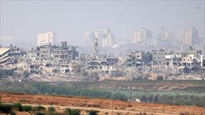 Gazako iparraldea suntsituta Israelen erasoen ondorioz. Argazkia: EFE