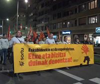 Etxebizitzaren sektorean jabe handien espekulazioa salatzeko manifestazioa egin dute Donostian, Sortuk deituta