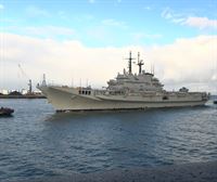 Dos barcos militares italianos realizan una escala forzosa en el puerto de Getxo por la borrasca